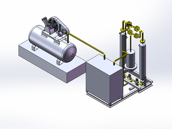 微热再生吸附干燥机总装配图